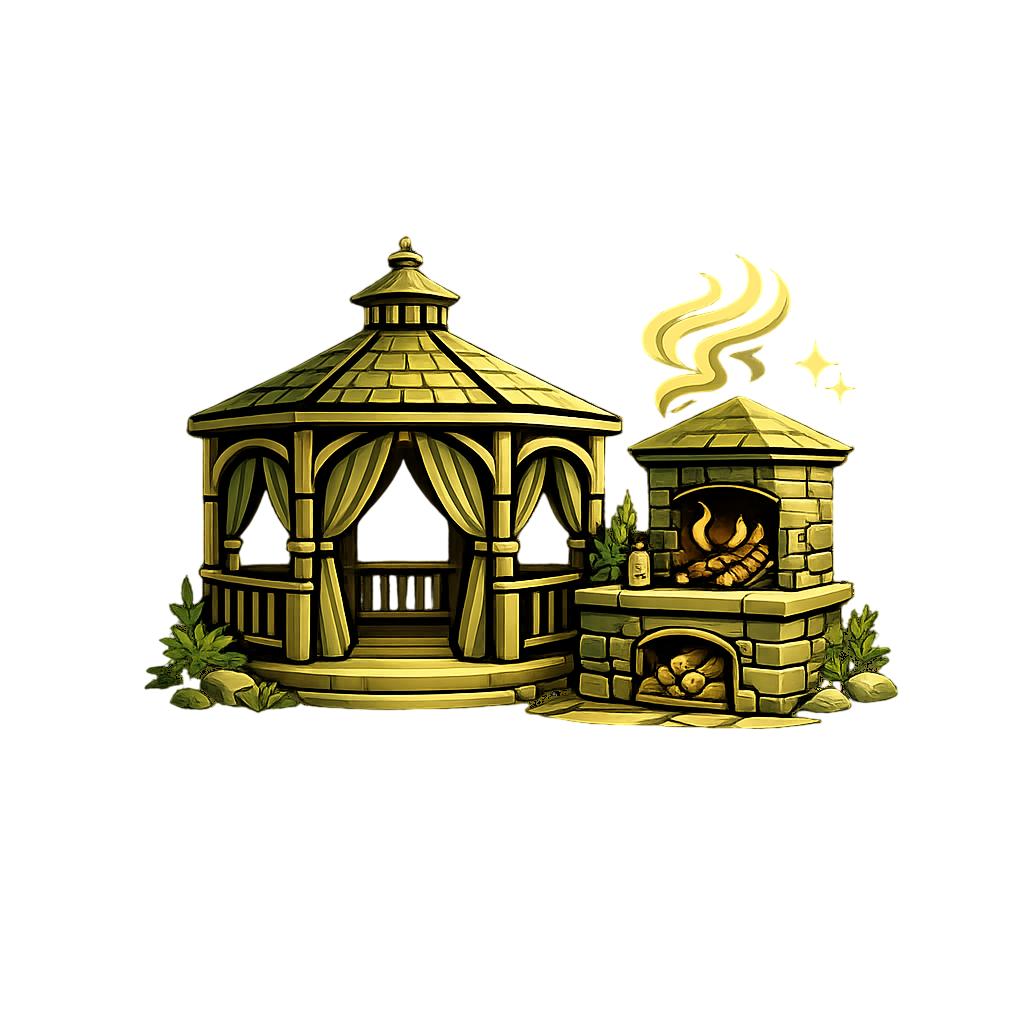 Беседка и барбекю